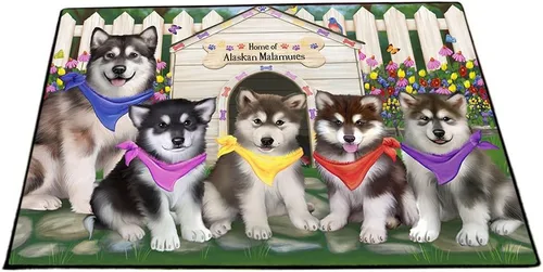 Vista 12 de Doggie of the Day Alaskan Malamute Dogs Floor Mat - 4th of July Independence Day - Best Dog Doormat - Protector Decor - Unique Portrait Art