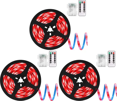 Vista 11 de echosari Tira de luces operadas por batería, 16.5 pies, 150 LED 2835 SMD, tiras de luces para armario con control remoto para dormitorio, cocina