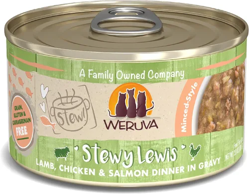 Vista 11 de Weruva Classic Cat Stews!, Stew's Clues con pavo, pollo y salmón en salsa, lata de 2.8 onzas (paquete de 12)