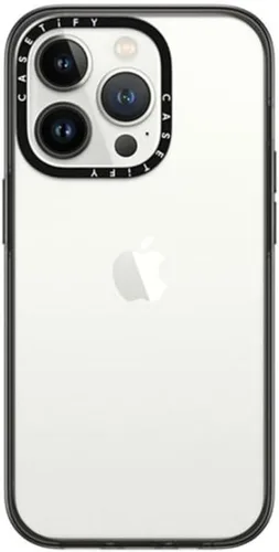 Vista 13 de CASETiFY Funda compacta para iPhone 13 [2 veces probada contra caídas de grado militar / protección contra caídas de 4 pies] - Negro transparente