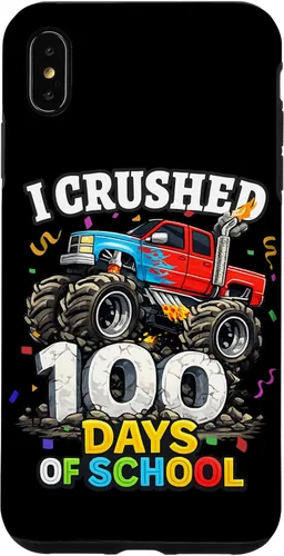 Vista 11 de I Crushed 100 Days of School - Monster Truck 100th Day Boys Case for iPhone 16