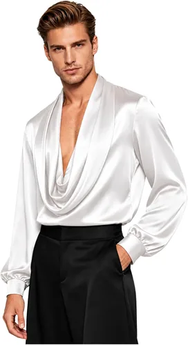 Vista 8 de Camisa de baile de salón moderna latina para hombre Negro