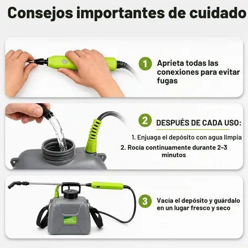 Vista 9 de Pulverizador de batería de 1.35 galones, pulverizador eléctrico con 3