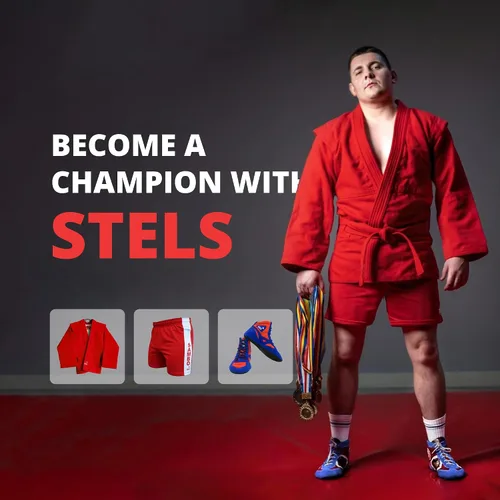 Vista 7 de STELS Chaqueta Sambo - Ropa profesional de artes marciales certificada por la FIAS Rojo