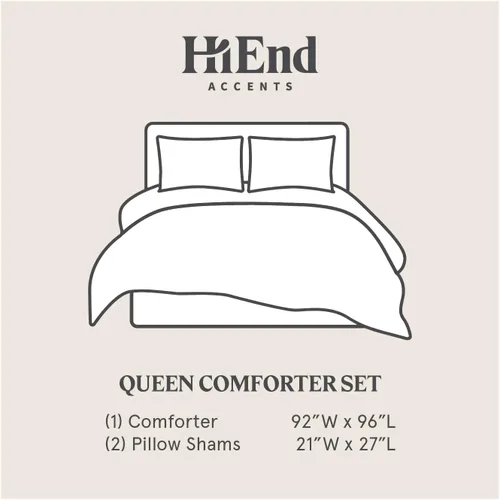 Vista 8 de HiEnd Accents Porto Matelassé - Juego de edredón de 3 piezas con fundas de almohada, tamaño Queen, algodón gris carbón texturizado, moderno