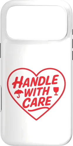 Vista 22 de Handle with Care - Cute Heart Warning Design Case for iPhone 17