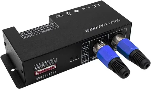 Vista 8 de Controlador LED DMX de alta potencia DMX 512 Decodificador Dimmer Driver DC12V-24V para tira led rgb o luces (1 canal de un solo color (actualizado))