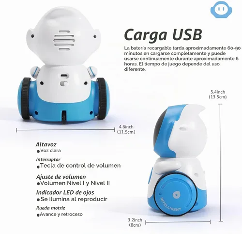 Vista 7 de GILOBABY Juguetes de Robot, Juguetes Inteligentes Recargables que Hablan para Niños, Robótica Inteligente con Sensor Táctil Controlado por Voz