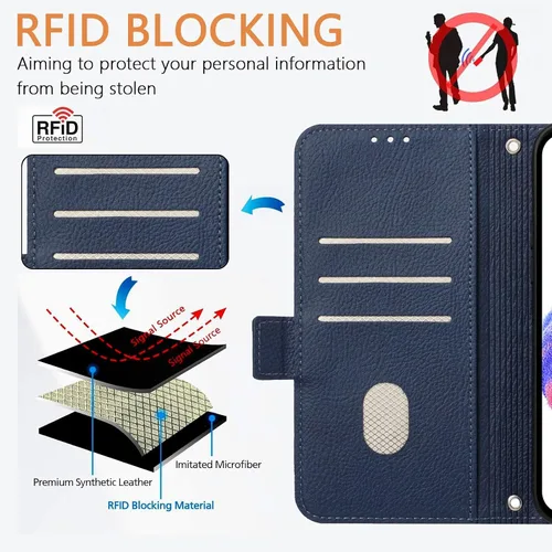 Vista 3 de for Nothing CMF Phone 1 - Funda para teléfono y protector de pantalla con bloqueo RFID, ranura para tarjetas, soporte en relieve, para teléfono