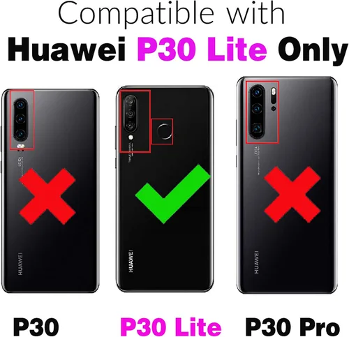Vista 2 de Asuwish Funda de teléfono para Huawei P30 Lite/Nova 4E transparente TPU funda celular no amarillenta delgada, híbrida a prueba de golpes