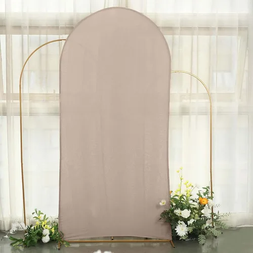 Vista 39 de Efavormart - Funda de elastano ajustada de elastano beige de 5 pies, ajuste cómodo, manga de fondo redonda para temas bohemios neutros y escenarios