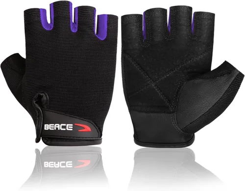 Vista 12 de Guantes de gimnasio BEACE para levantamiento de pesas, con palma de piel antideslizante para entrenamiento, fitness y culturismo para hombres