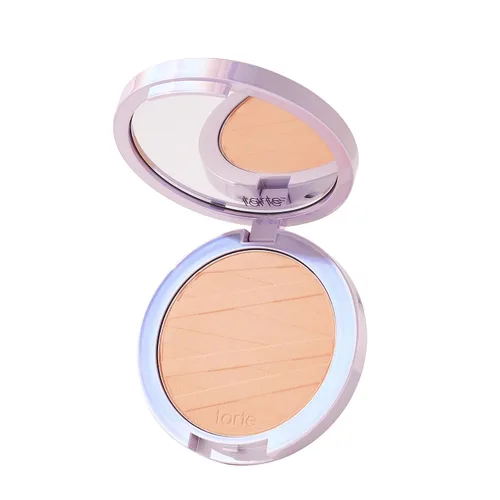 Vista 25 de tarte face tape polvo compacto – Polvo impermeable de cobertura media con ácido hialurónico, hongo de nieve y péptidos para suavizar y fijar