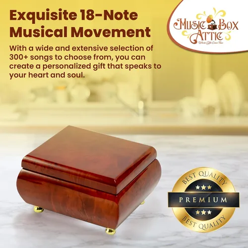 Vista 4 de Simple pero hermosa y elegante caja de música de 23 notas Hi Gloss - Vals carrusel (Swiss 22 Note)