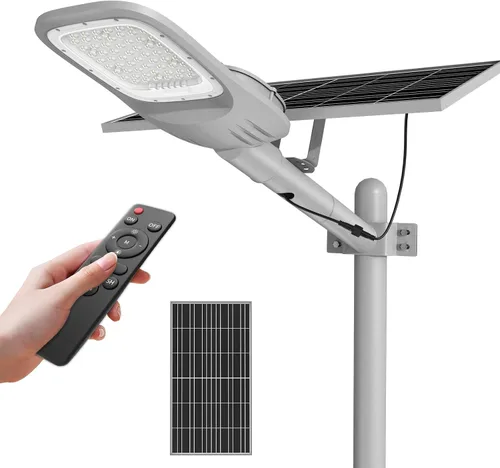 Vista 9 de Luces solares de 200 W para exteriores, luz LED automática de 20000 lm con batería de 20000 mAh, gran angular de 180 ° impermeable exterior