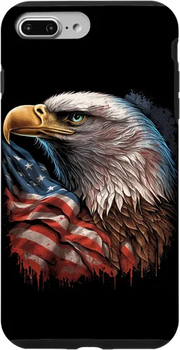 Vista 12 de Funda patriótica para iPhone 16 con diseño de ojos de águila calva americana