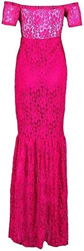 Vista 3 de ZIUMUDY Vestido de maternidad de manga corta con cuello en V y encaje para mujer