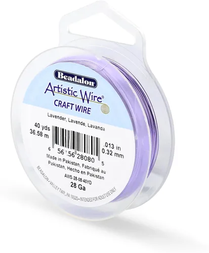 Vista 171 de Artistic Wire, Alambre de cobre de color chapado en plata de calibre 18, resistente al deslustre, amatista, 20 pies