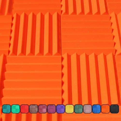 Vista 11 de Paneles de espuma acústica profesional estilo cuña de 12 x 12 x 2 pulgadas, paquete de 4, espuma de estudio para amortiguación de sonido e Carbón