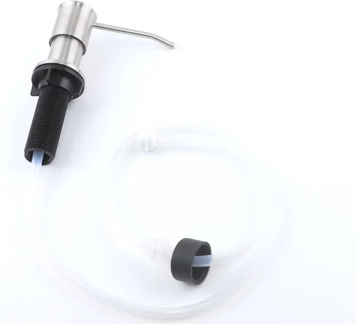 Vista 8 de Dispensador de jabón para fregadero, dispensador de jabón integrado para encimera de cocina, con tubo de extensión de 41 pulgadas/botella de 17