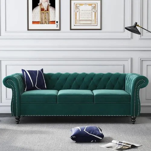 Vista 9 de AVZEAR Silla de Acento para Sala de Estar, Silla de Sofá Tapizada Silla de Sofá Individual con Respaldo Acolchado, Silla de Sofá Chesterfield