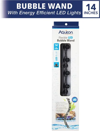 Vista 3 de Aqueon Peces acuario flexible LED acento luz y varita de burbujas, azul, 14 pulgadas
