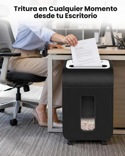 Vista 7 de VidaTeco - Trituradora de papel para hogar/oficina, 14 hojas, 60 minutos, corte micro con cuchilla patentada en EE. UU., tritura