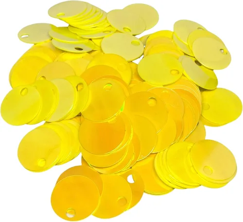 Vista 36 de Paillettes de lentejuelas redondas planas de 10/20/1.181 in, agujero de 0.157 in, mezcla de colores, lentejuelas acrílicas, 1,76 onzas (1.76 oz)
