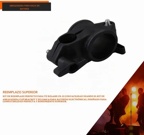 Vista 3 de Roland CR-22 0.866 in Drum Rack T Clamp Kit - Negro