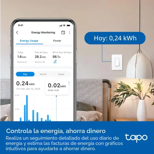 Vista 4 de Tapo Smart Switch, S515, de un solo polo/3 vías/4 vías, compatible con materia Funciona con Alexa, Siri, Google Home, SmartThings, certificado UL
