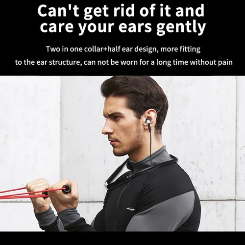 Vista 3 de IKXO Auriculares Bluetooth con banda para el cuello, con cancelación de ruido, con micrófono, inalámbricos, impermeables, deportivos, 6 horas