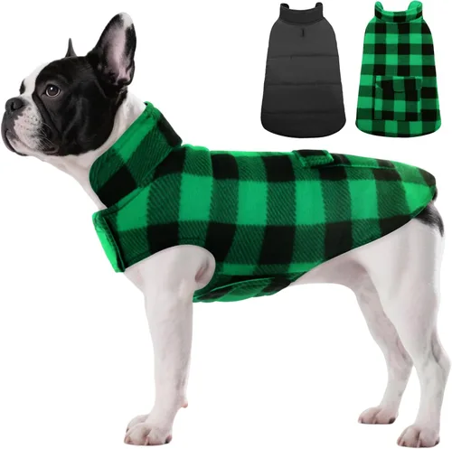 Vista 11 de ASENKU Dog Winter Coat, Reversible Dog Jacket for Small Medium Large Dogs Army Green