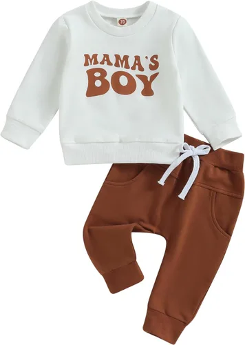 Vista 11 de Ropa de otoño e invierno para bebé niño pequeño, sudadera con cuello redondo y pantalones deportivos