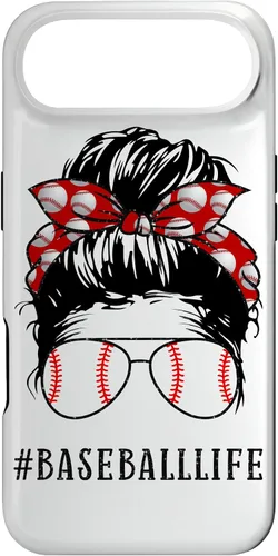 Vista 27 de Mom Messy Hair Bun Aviators Glasses Baseball Mother Life Case for iPhone 17