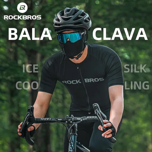 Vista 2 de ROCKBROS Pasamontañas para la cara, polaina de cuello refrescante para verano, gorra de ciclismo, protector UV, bufanda de motocicleta
