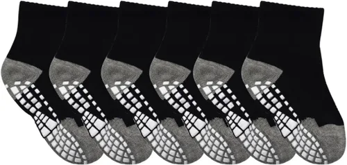 Vista 2 de LA DEARCHUU Calcetines para niños pequeños con puños antideslizantes para bebés, 6 pares para 1-7 años
