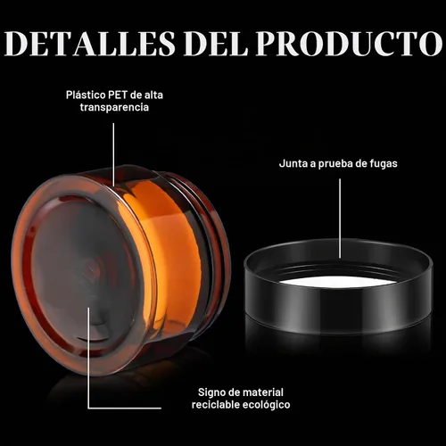 Vista 3 de 200 Piezas Frascos de Contenedores de Plástico Vacíos a Granel de 1 oz con Tapa a Prueba de Fugas Frascos de Plástico Redondos Pequeños Contenedores
