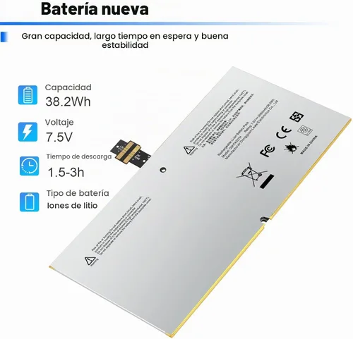 Vista 3 de Futurebatt DYNR01 G3HTA027H - Batería de repuesto para laptop Microsoft Surface Pro 4 1724 12.3 pulgadas Tablet Series G3HTA026H G3HTA027H 7.5V