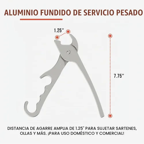 Vista 2 de Chef Pomodoro Pinza para bandeja de pizza resistente, alicates para bandeja