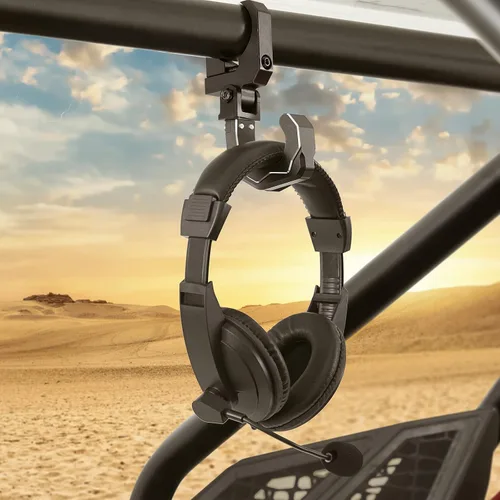 Vista 2 de KEMIMOTO - Gancho de aluminio para casco de UTV para auriculares para barra de rollo de 1.6 a 2 pulgadas Compatible con Polaris RZR Ranger, Can Am