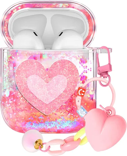Vista 29 de Funda para Apple para Airpods 4 Case 2024 - Arena Movediza Líquida Arte Artístico Estético Funda Mujer Chica Mujeres Brillante Brillo Purpurina