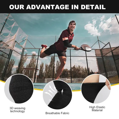 Vista 6 de Coderas de compresión, coderas para hombres y mujeres, soporte para codo de golfista de tenis, mangas de soporte de brazo para protección deportiva