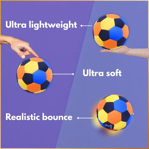 Vista 7 de Regalmet - Balón de fútbol de interior para niños de 4 a 12 años, tamaño 4 Espuma suave segura para la pared, silenciosa, entrenamiento y juego