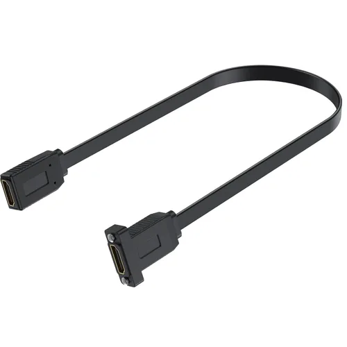 Vista 8 de Poyiccot Cable HDMI plano, cable de extensión HDMI de montaje en panel 4K, 18 Gbps en ángulo superior hembra a hembra, compatible con Ethernet 3D 4K