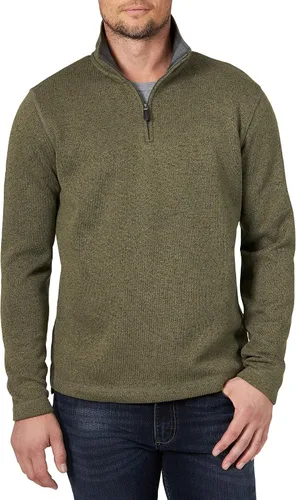 Vista 4 de Wrangler Authentics - Suéter de vellón de manga larga con cremallera de un cuarto para hombre