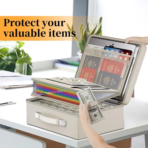 Vista 8 de DocSafe 6400°F Fireproof Document Box with Lock, 10 Layers Heat Insulated