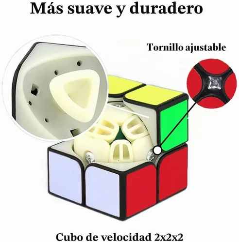 Vista 6 de Cubo de velocidad 2x2, rompecabezas clásicos de cubo 2x2 de juguete (negro)