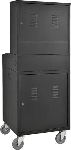 Vista 4 de Global Industrial Gabinete de computadora LCD de seguridad móvil, negro