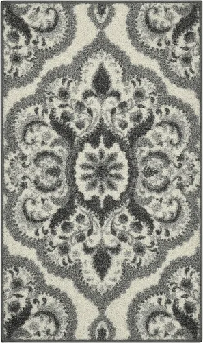 Vista 55 de Maples Rugs Vivian Medallion - Alfombra de área, fabricada en Estados Unidos, lavable, antideslizante, alfombra de interior para cocina, entrada