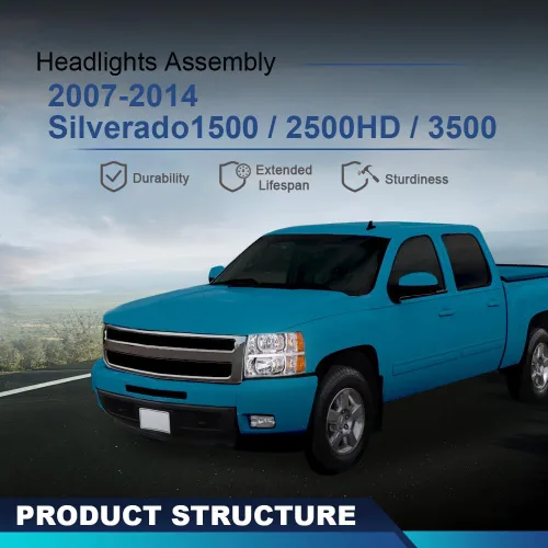Vista 2 de PIT66 Conjunto de faros laterales izquierdos, compatible con Chevy Silverado 1500 2007-2013, Silverado 2500 3500 2007-2014 y HD Lente transparente